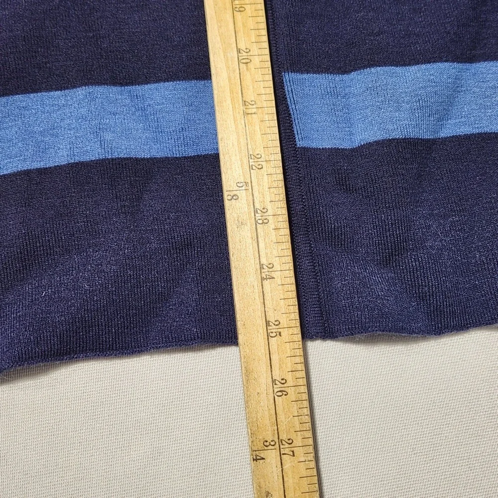 Chicos Reversible Colorblock Stripe Knit‎ Ruana Wrap Midnight Blue OS NWT